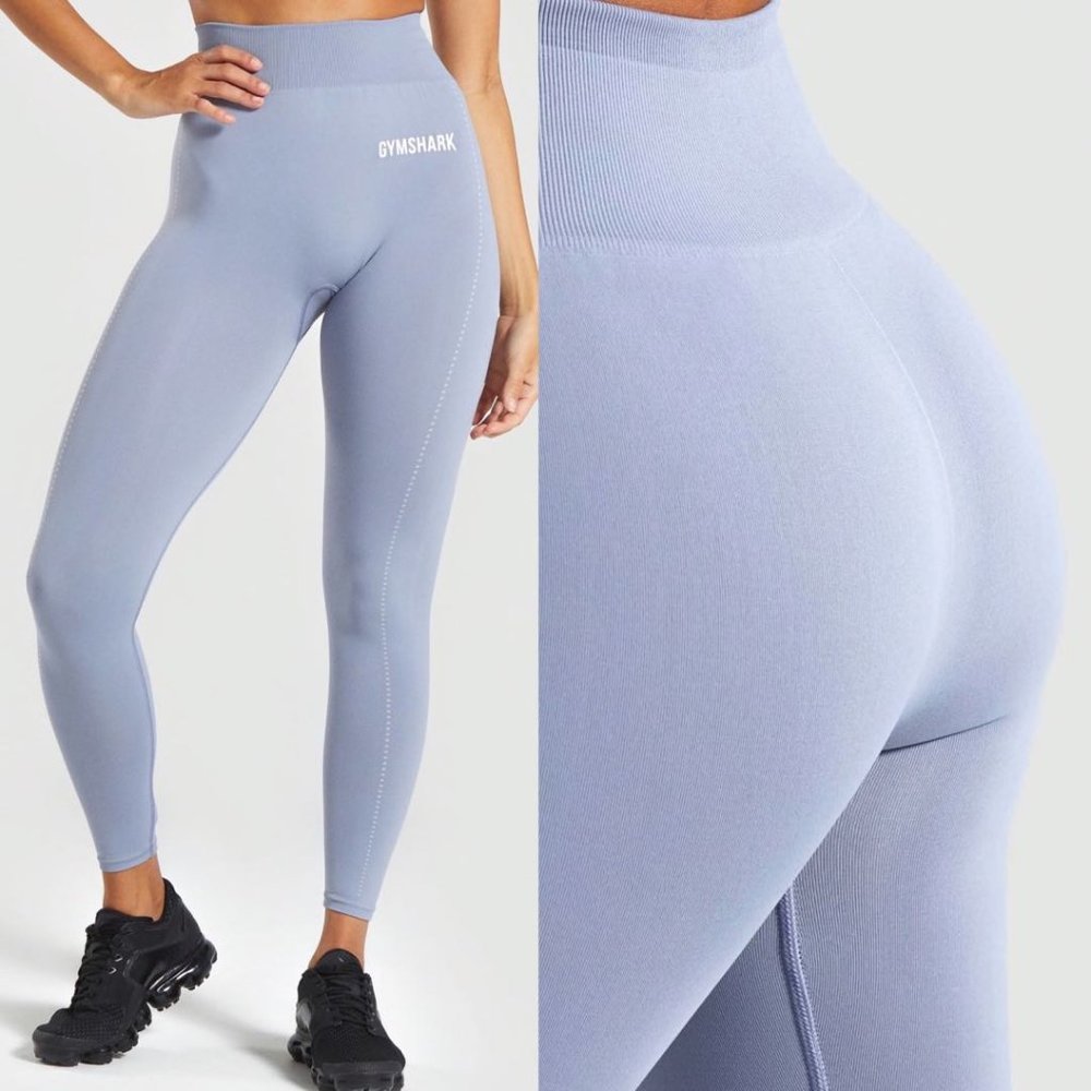 gymshark lightweight seamless tights | intense steel blue